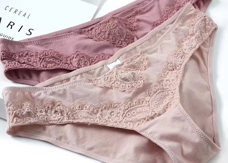 Women's Lace Gathering Bra & Panties Set | ABC Cup Lingerie 5 Colours