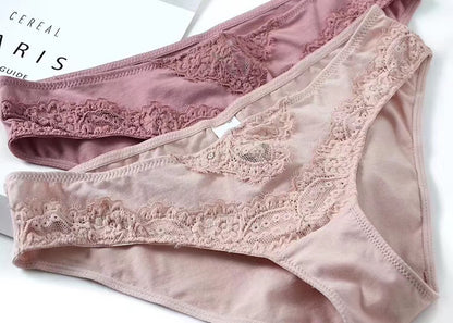 Women's Lace Gathering Bra & Panties Set | ABC Cup Lingerie 5 Colours