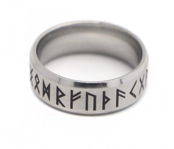 Men's 8mm Matte Stainless Steel Band Ring – Minimalist Steel & Black Band