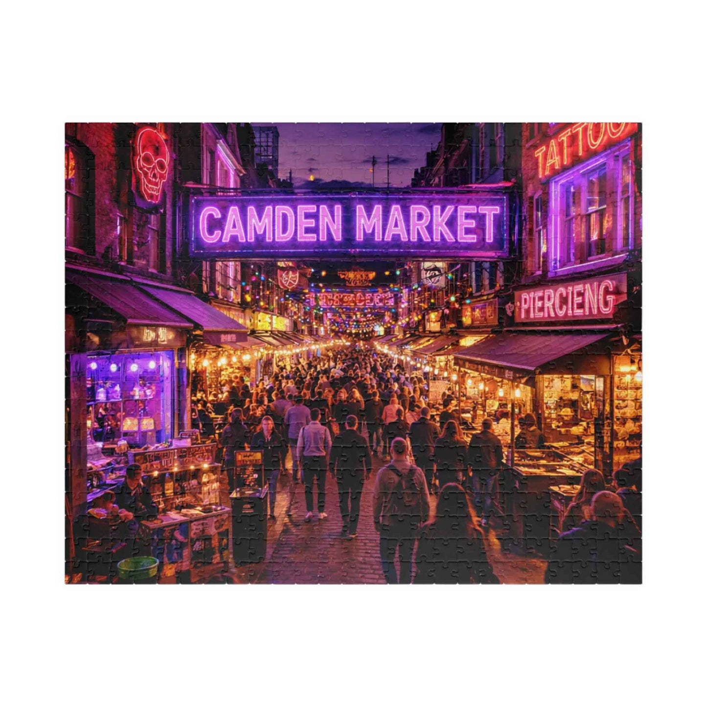 Camden Market Neon Night Jigsaw Puzzle – 110, 252, 520 & 1014 Pieces