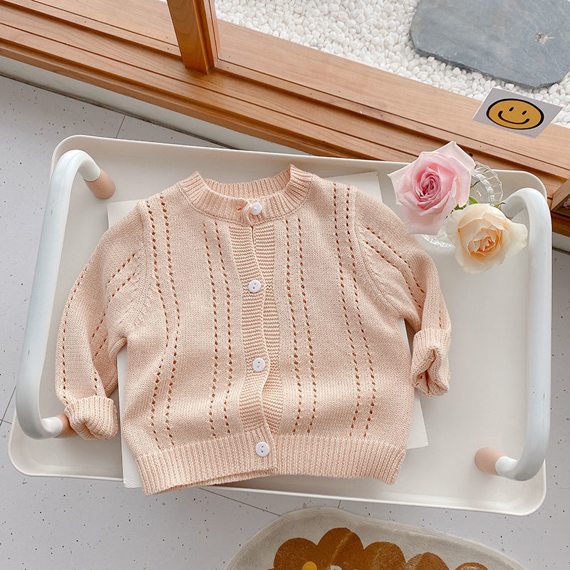 Kids Solid Knit Sweater Coat – Cotton Outerwear for Babies & Toddlers