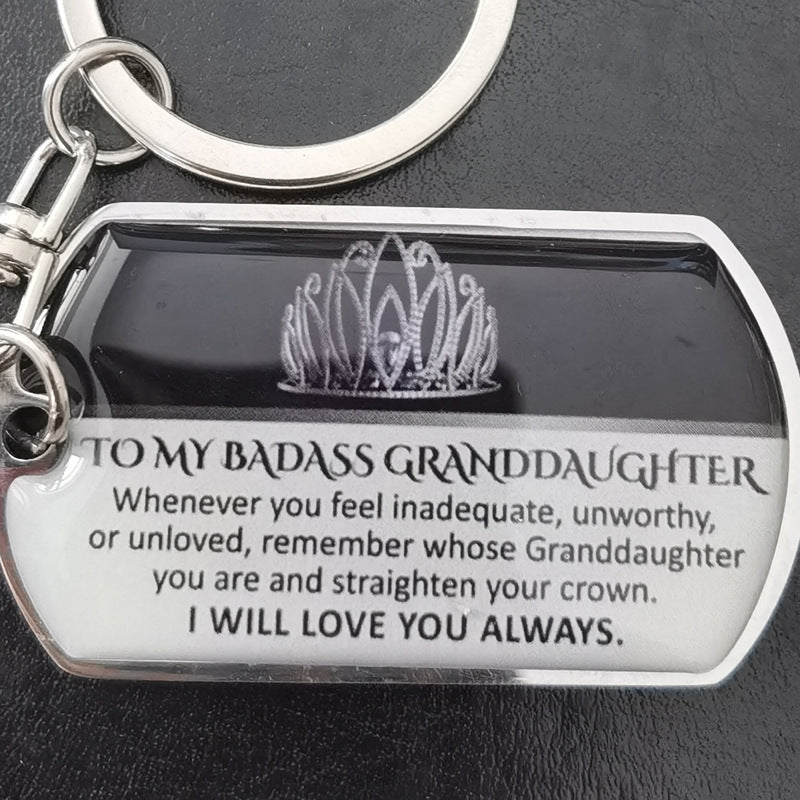 Family Sentiment Metal Keychain | Son, Daughter, Grandson Gift | JP Collections