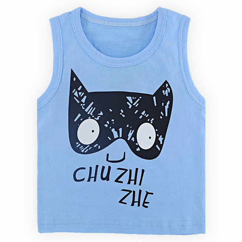 Children's Cartoon Print Cotton Sleeveless Vest | 10 Designs