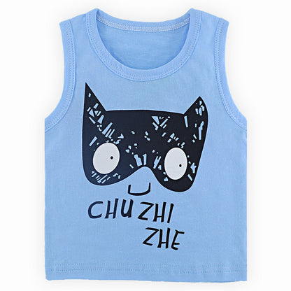 Children's Cartoon Print Cotton Sleeveless Vest | 10 Designs