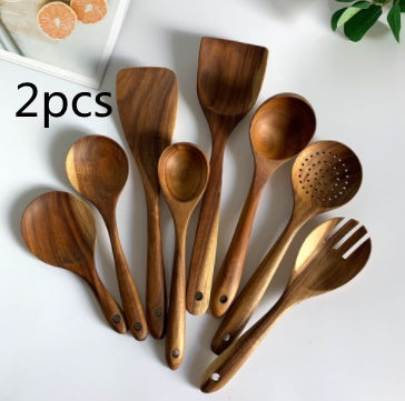 Natural Wood Kitchen Utensil Set