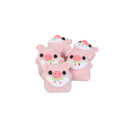 Handmade Knitted Apron Piggy Keychain | Wool Cartoon Charm | JP Collections