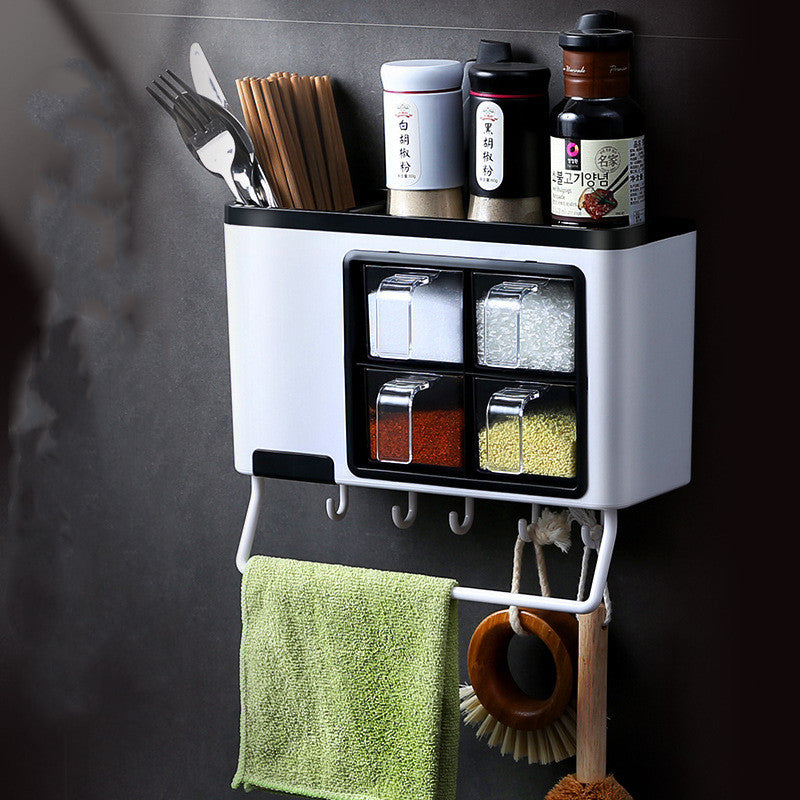 Punch-Free Wall-Mounted Kitchen Spice Shelf | No-Drill Organiser
