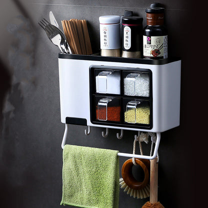 Punch-Free Wall-Mounted Kitchen Spice Shelf | No-Drill Organiser