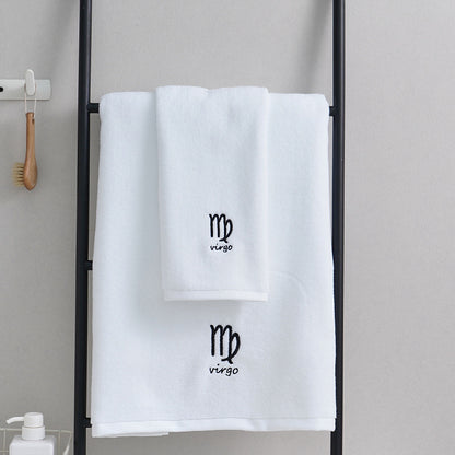 Zodiac Constellation Embroidered Cotton Towel