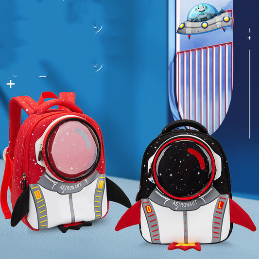 Toddler Astronaut Backpack – Cartoon Canvas Anti-Lost Bag, Ages 1–6