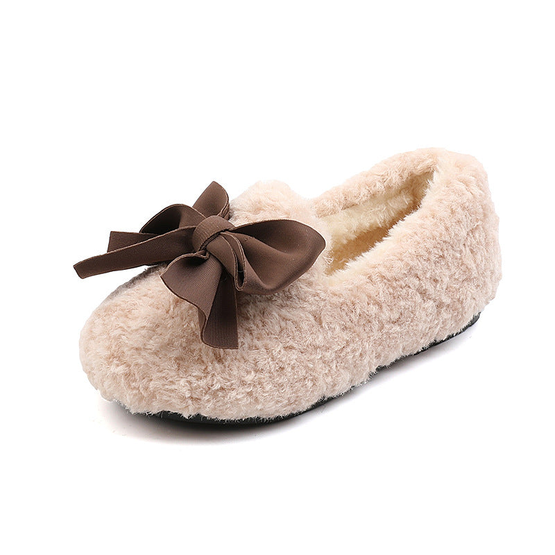 Girls' Fluffy Insulated Shoes | Warm Coral Fleece Winter Shoes