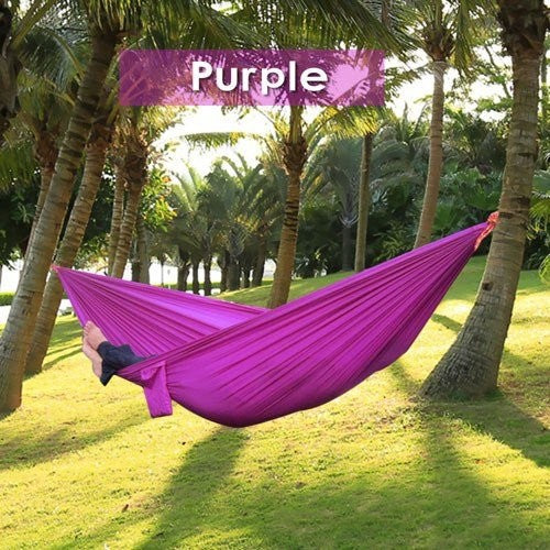 210T Parachute Nylon Camping Hammock – 270×140cm Lightweight Portable Hammock 30+ Colours