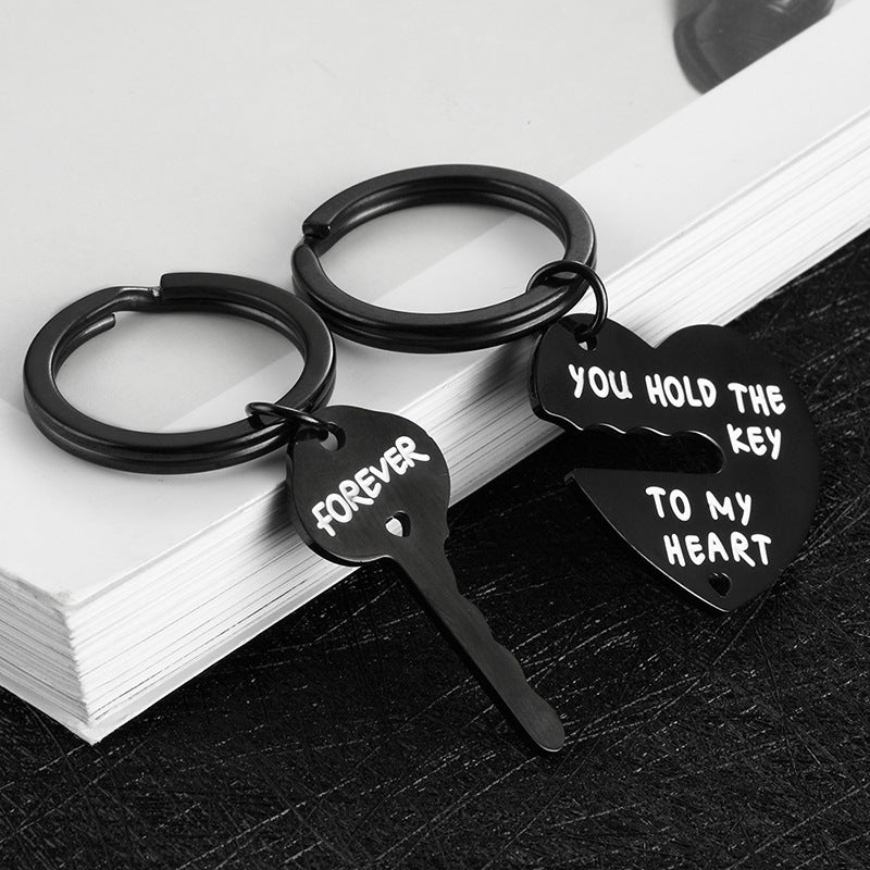 Heart-Shaped Couples Keychain Set | Stainless Steel Pair | JP Collections