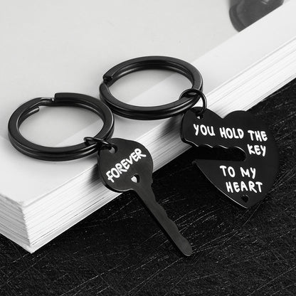Heart-Shaped Couples Keychain Set | Stainless Steel Pair | JP Collections