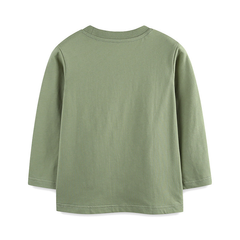 Children's Cartoon Animal Print Long Sleeve T-Shirt | Boys Cotton Top