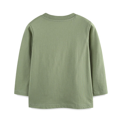 Children's Cartoon Animal Print Long Sleeve T-Shirt | Boys Cotton Top