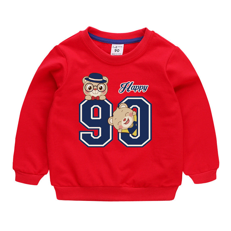 Children's Cartoon Cotton Pullover Sweatshirt | Boys Long Sleeve Top