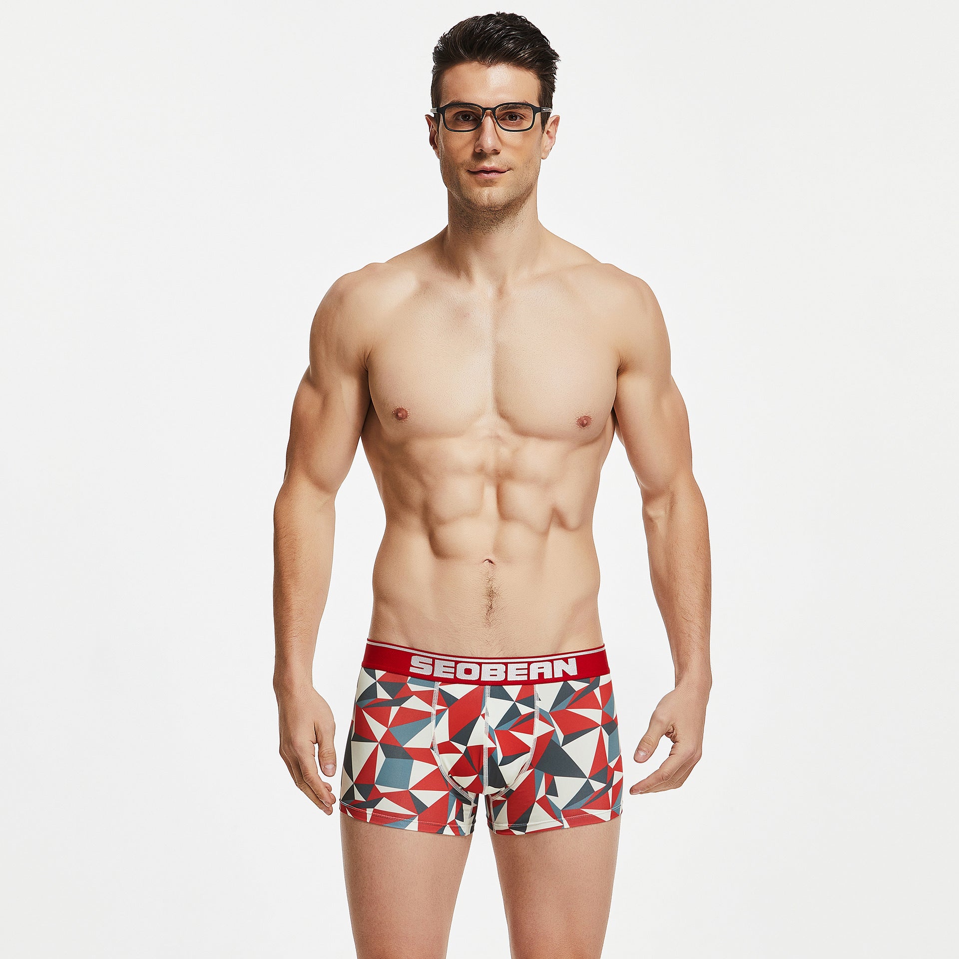 Men's Geometric Print Breathable Boxer Shorts