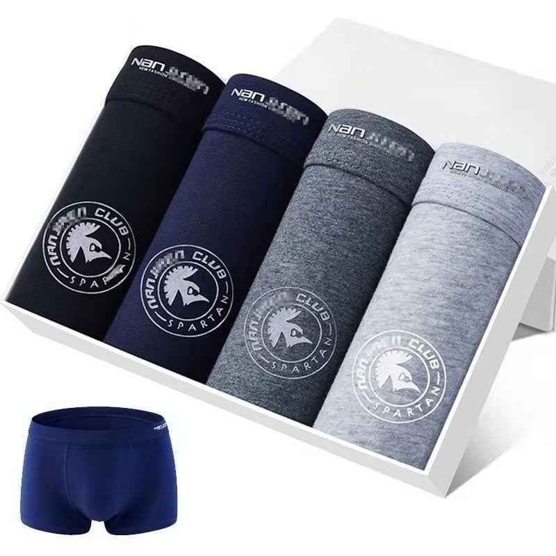 Men’s Cotton Boxer Briefs – Pack of 4 Breathable Printed Underwear