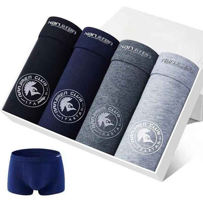 Men’s Cotton Boxer Briefs – Pack of 4 Breathable Printed Underwear