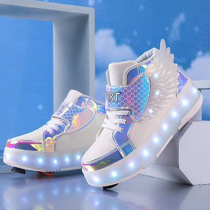 Children's LED Roller Skate Shoes with Retractable Wheels