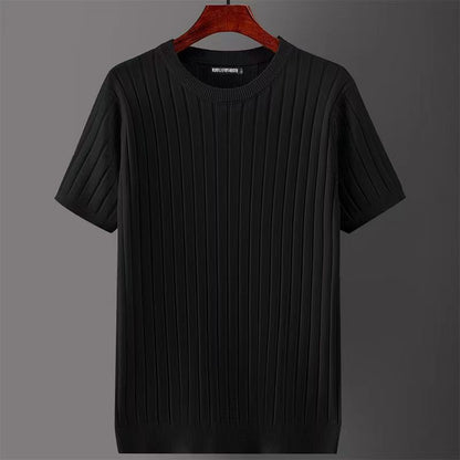Men's Long Sleeve Basic Top – V-Neck & Crew Neck in White & Black