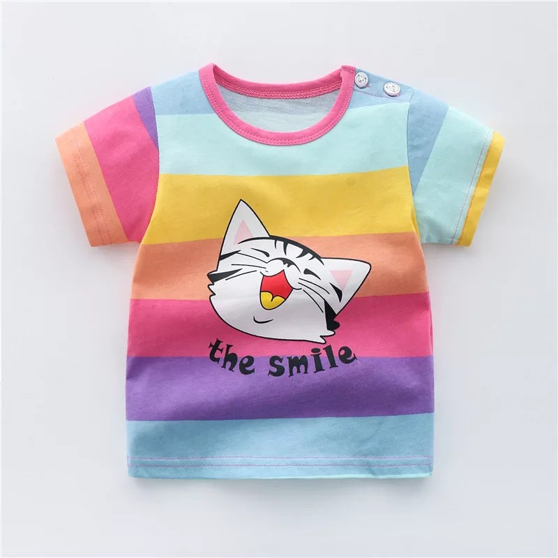 Kids Cotton Short Sleeve T-Shirt | 10 Designs, Sizes 73–110cm