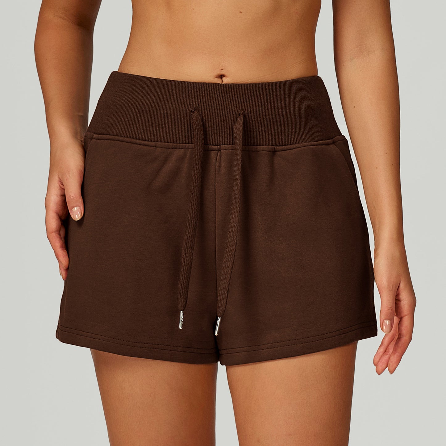 High Top Sports Sweatpants Pocket Drawstring Outdoor Exercise Shorts