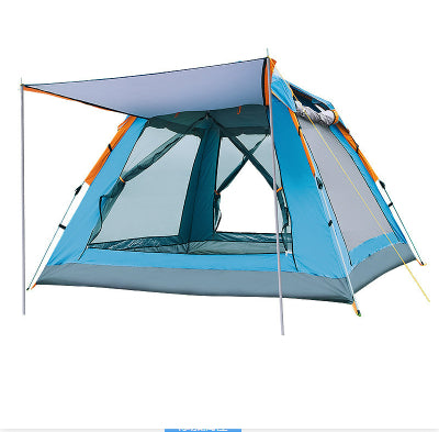 3-Person Beach & Camping Tent – Silver-Coated T210 Waterproof Quick-Pitch Tent with Optional Ground Mat