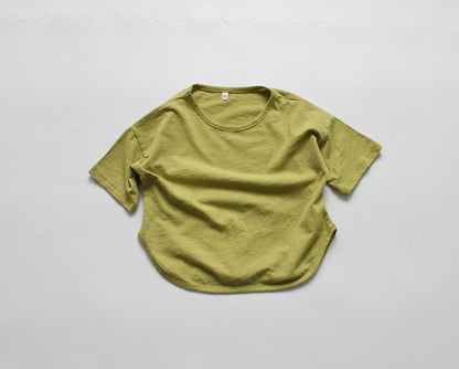 Kids Candy Colour Short Sleeve Cotton T-Shirt – 6 Colours