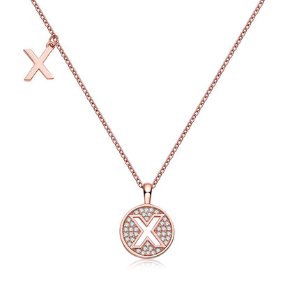 Moissanite Letter X Necklace | Platinum-Plated S925 Silver | GRA Certified