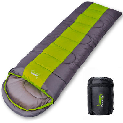 4-Season Camping Sleeping Bag – 210T Polyester Cotton Fill 1kg-1.8kg Green, Blue & Orange