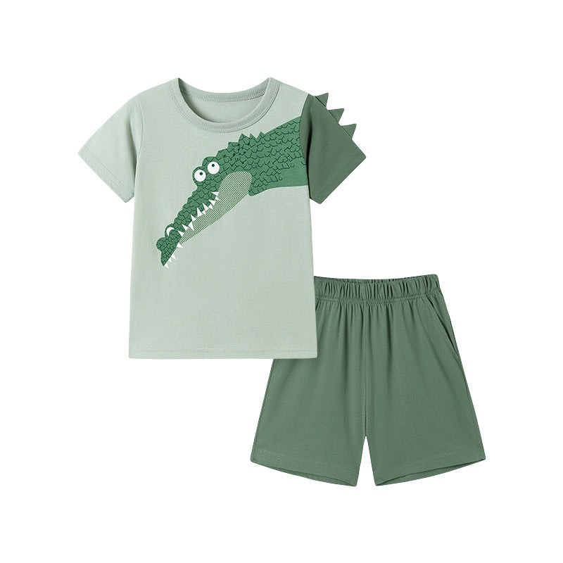 Children's Cotton Cartoon T-Shirt and Shorts Set
