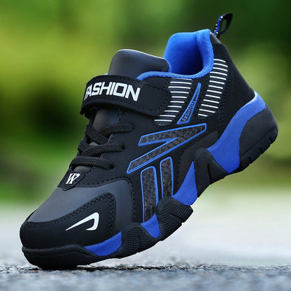 Children's Basketball Trainers – Boys' Sports Shoes, Blue & Orange
