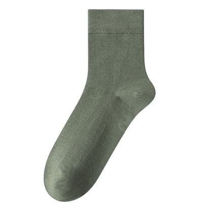 Men's 100% Cotton Mid-Calf Socks – Non-Slip Antibacterial Odour-Resistant 27 Colours
