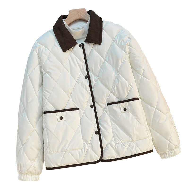 Women's Diamond Quilted Short Jacket | Loose Fit Padded Coat