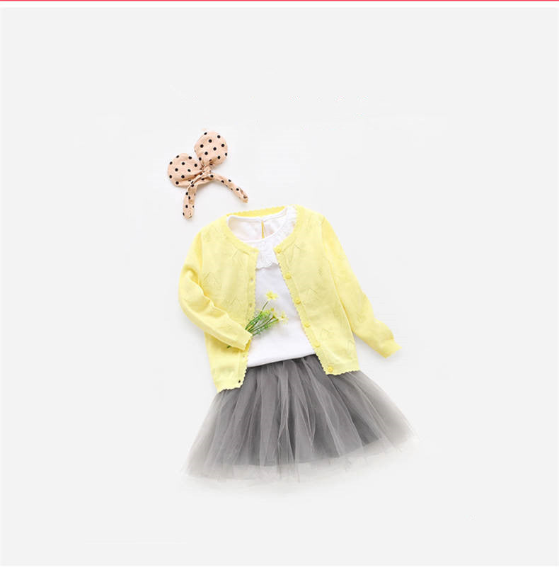 Girls' Knit Cardigan | Soft Diagonal-Tie Children's Knitwear