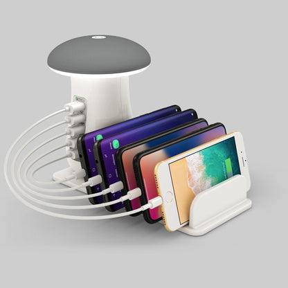 2-in-1 Mushroom LED Desk Lamp with USB Charging Dock QC 3.0