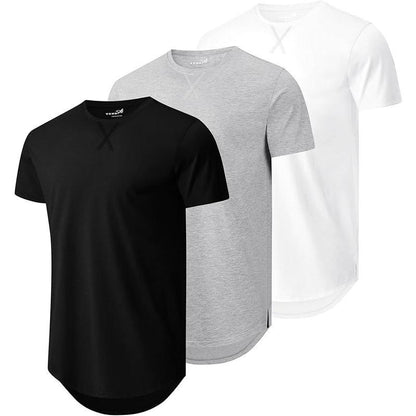 Men's Printed Mesh Cotton Blend T-Shirt - Loose Fit Crew Neck 14 Colours S-3XL