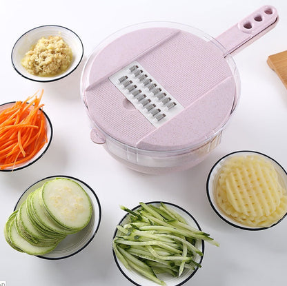 8-in-1 Mandoline Slicer Set — Multi-Blade Vegetable Slicer, Grater & Cutter with Container