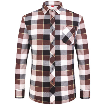 Men's Plaid Long Sleeve Shirt | Slim Fit Business Casual