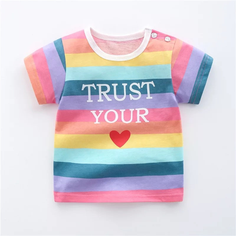 Kids Cotton Short Sleeve T-Shirt | 10 Designs, Sizes 73–110cm