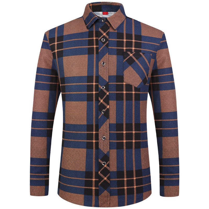 Men's Plaid Long Sleeve Shirt | Slim Fit Business Casual