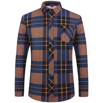 Men's Plaid Long Sleeve Shirt | Slim Fit Business Casual