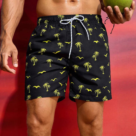 Men's Printed Beach Shorts | Hawaiian Casual Mesh Polyester S-5XL