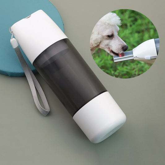 2-in-1 Portable Dog Water Bottle & Food Container | 350ml Travel Pet Feeder