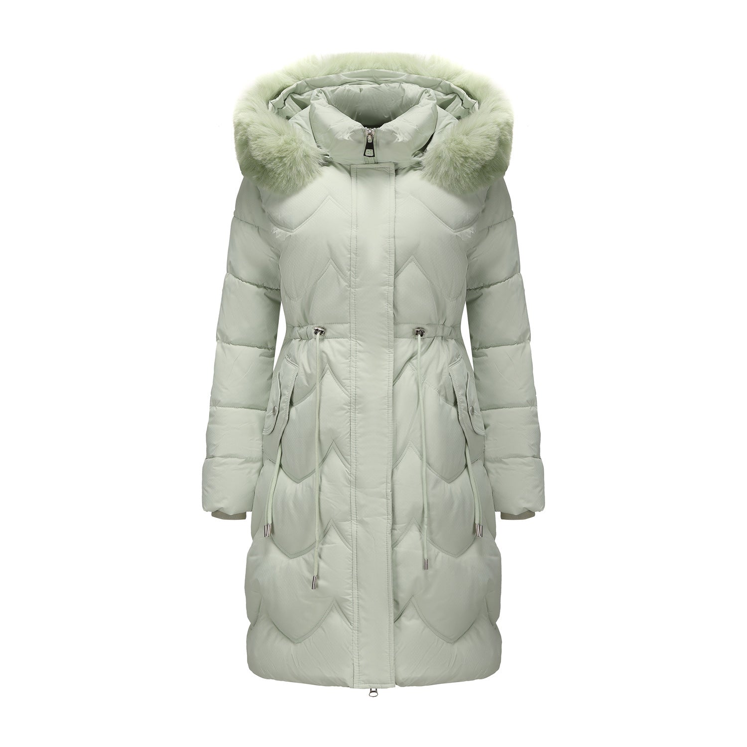 Women's Faux Fur Collar Padded Coat | Mid-Length Winter Coat