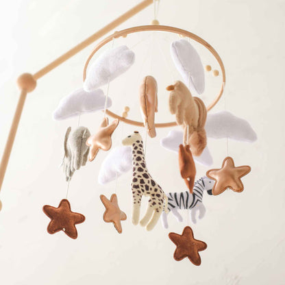 Room Hand-eye Coordination Decoration Wind Chimes Crib Felt Forest Animal Cloud Moon Bed Bell