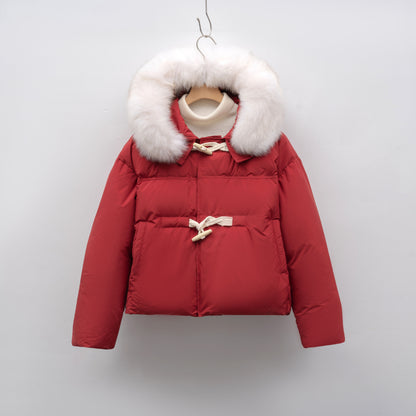 Hooded Thickened Fox Fur Down Jacket Women's Fashion