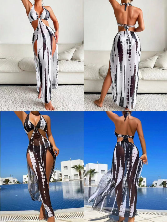 Women's Printed Bikini 3-Piece Set | Quick-Dry High-Stretch Swimwear